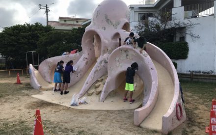 たこ公園！動物たちをピカピカ大作戦in沖縄県西原町与那城公園