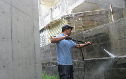 外壁高圧洗浄のお知らせです。沖縄県、地域をきれいに！！！