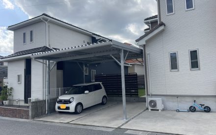 【八重瀬町・カーポート工事】台風、塩害にも強い！鉄骨仕様( ^o^)ﾉ